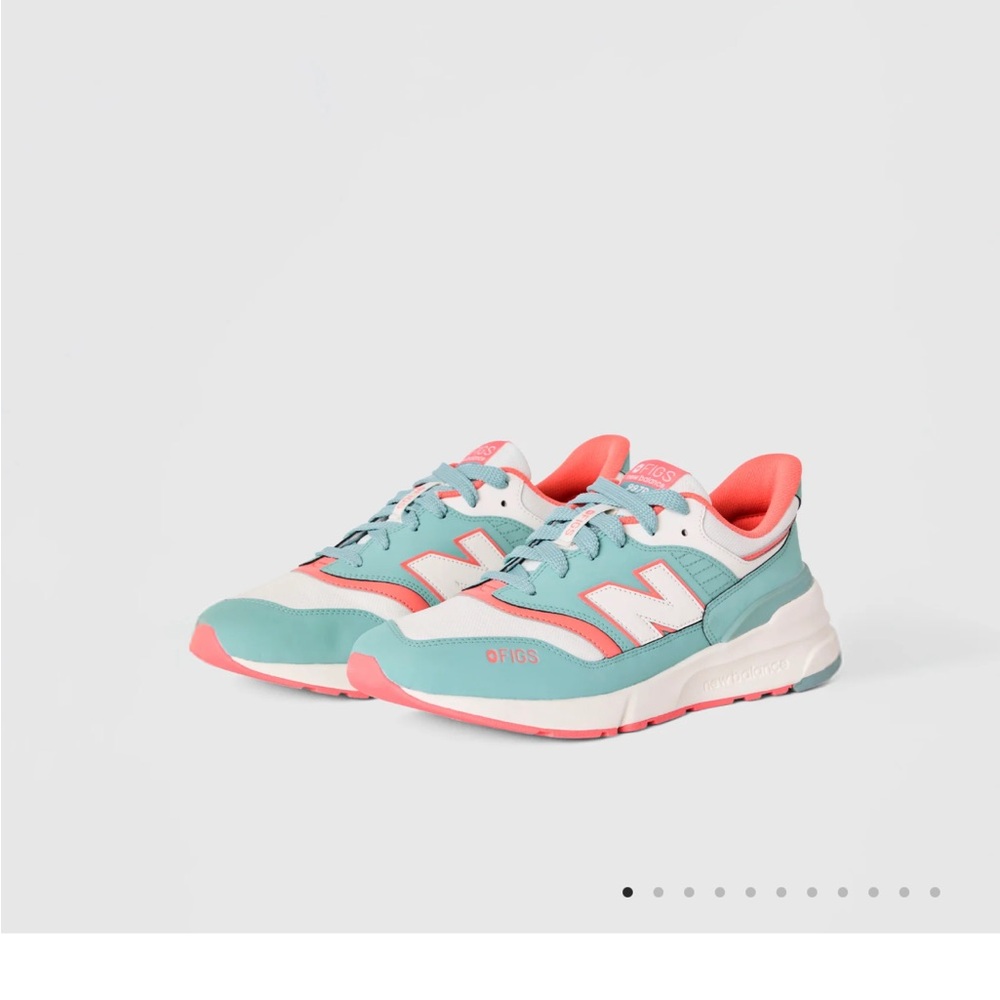 New Balance Women's Aqua and Coral Sneakers